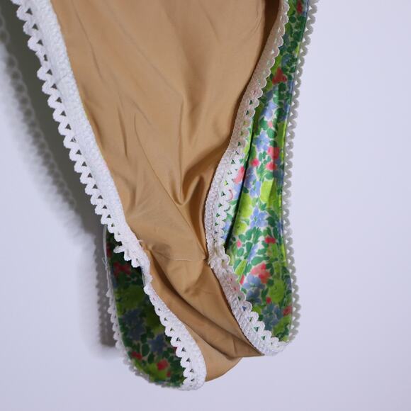 YELLOW THE LABEL Knox Lace Trim Two Piece Bikini Floral Palasides Women's L - Picture 12 of 13